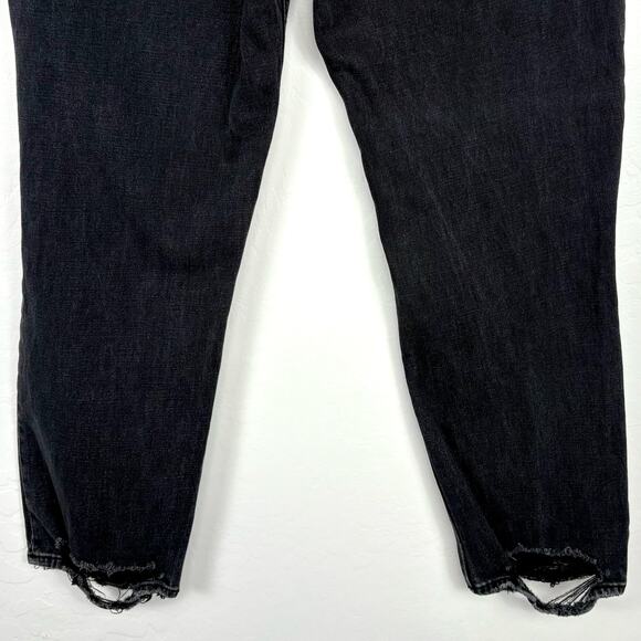 Abercrombie The Ankle Straight Ultra High Rise Jeans Size 32 Long Distressed - Picture 7 of 14